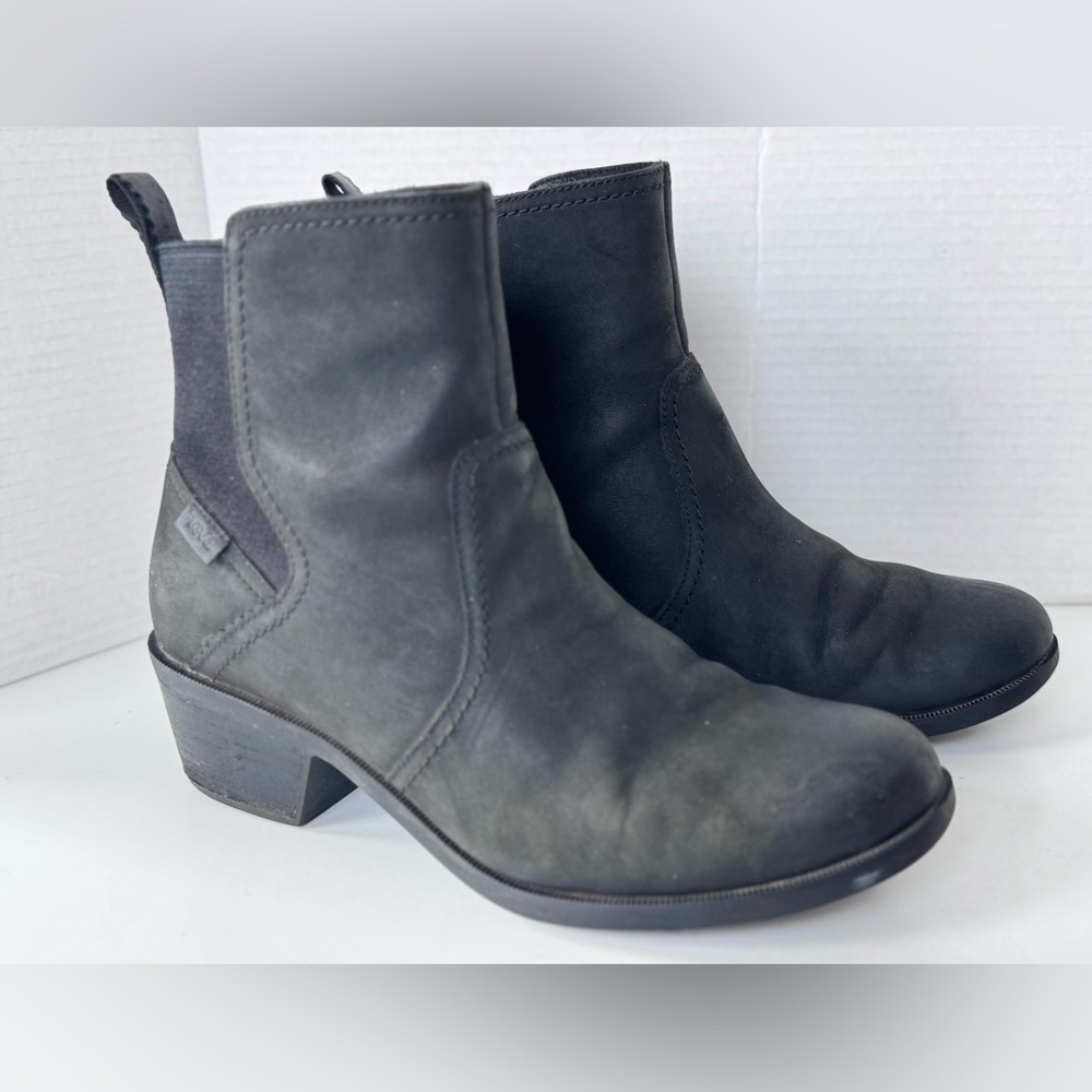 TEVA Anaya Black Leather Suede Chelsea Boots Shoes Women’s Size 11